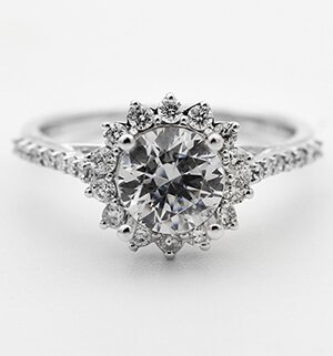 a diamond ring in the shape of a star